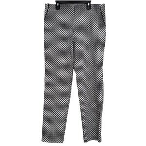 Sara‎ Campbell Size L Black White Graphic Print  Pull On Pants Ankle Length